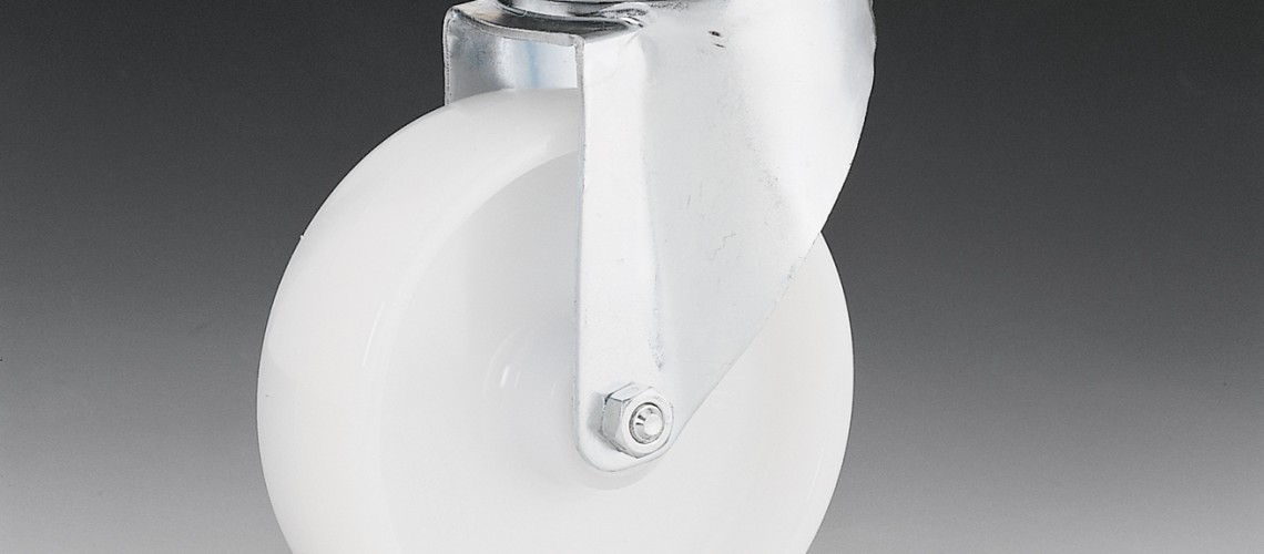 W104 – Maintenance swivel wheel 125 Ø white nylon